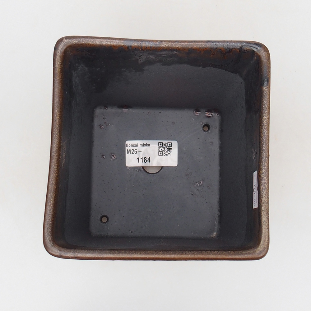 Ciotola per bonsai in ceramica 13 x 13 x 13 cm, marrone