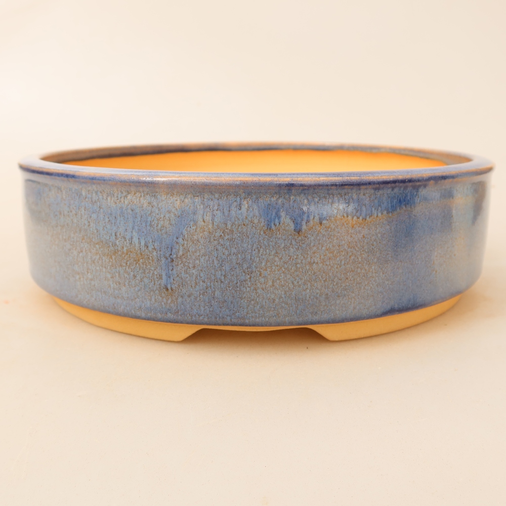 Vaso in ceramica per bonsai 23 x 23 x 6,5 cm, colore blu