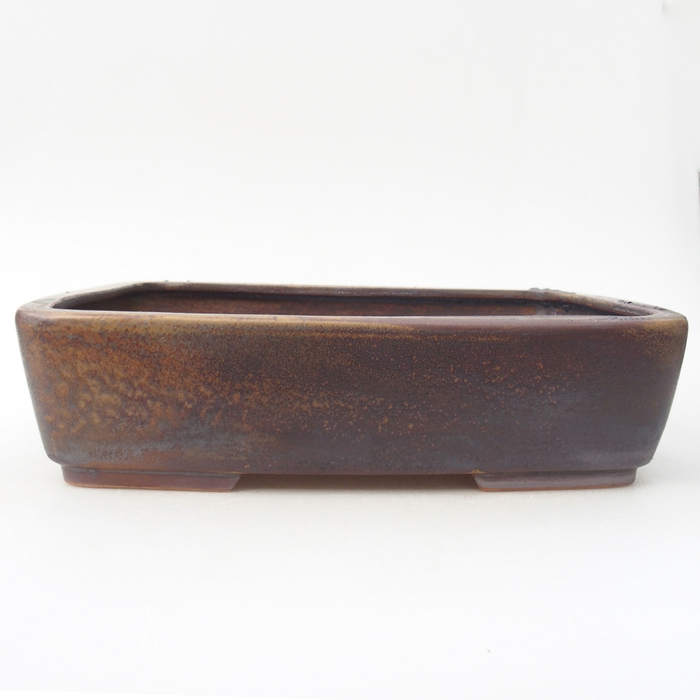 Ciotola per bonsai in ceramica 26,5 x 20,5 x 6,5 cm, marrone