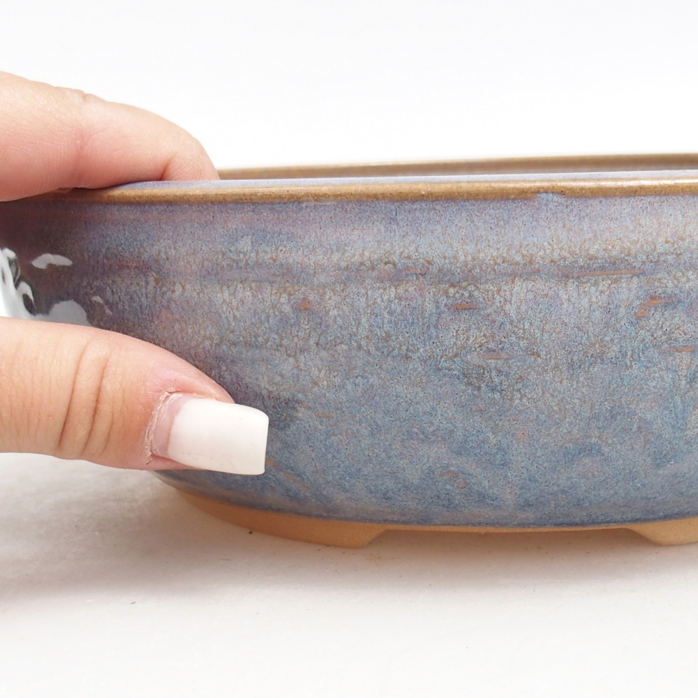 Ciotola bonsai in ceramica 22 x 22 x 6,5 cm, colore blu