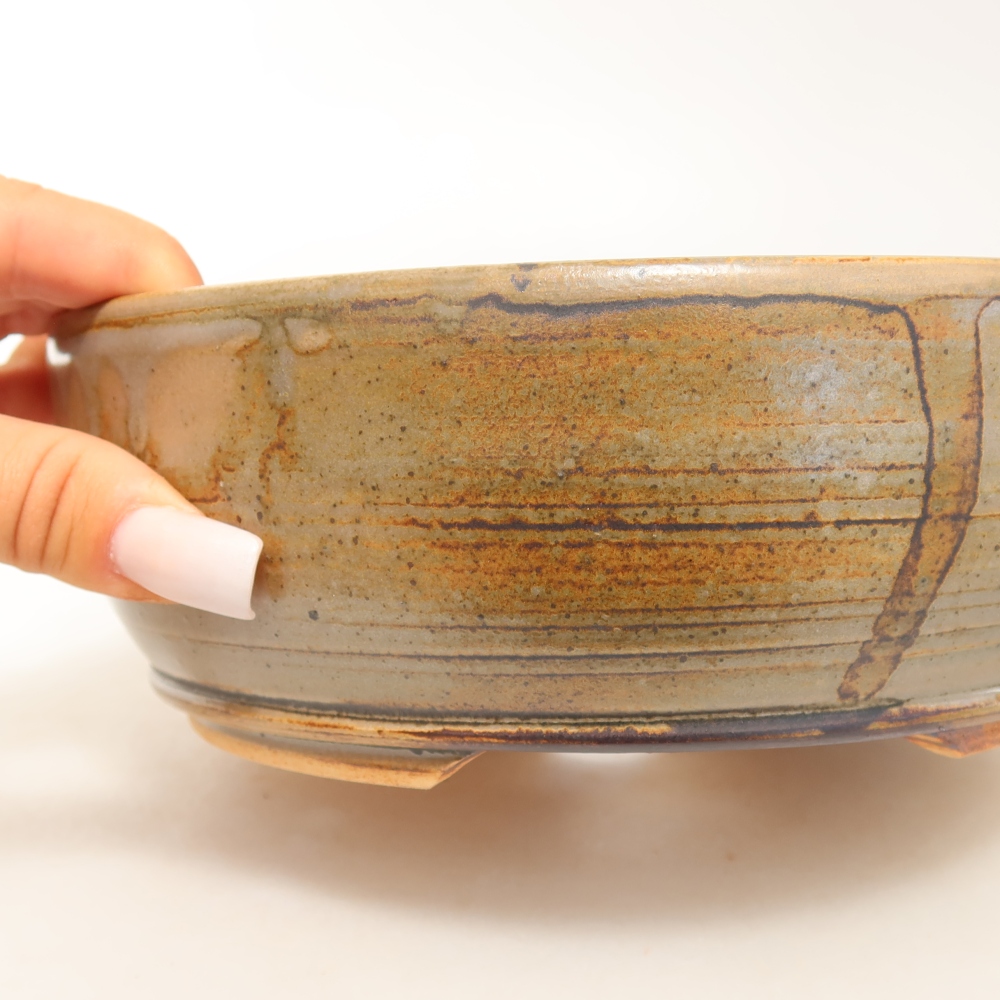 Vaso da bonsai in ceramica 19 x 19 x 7 cm, colore grigio