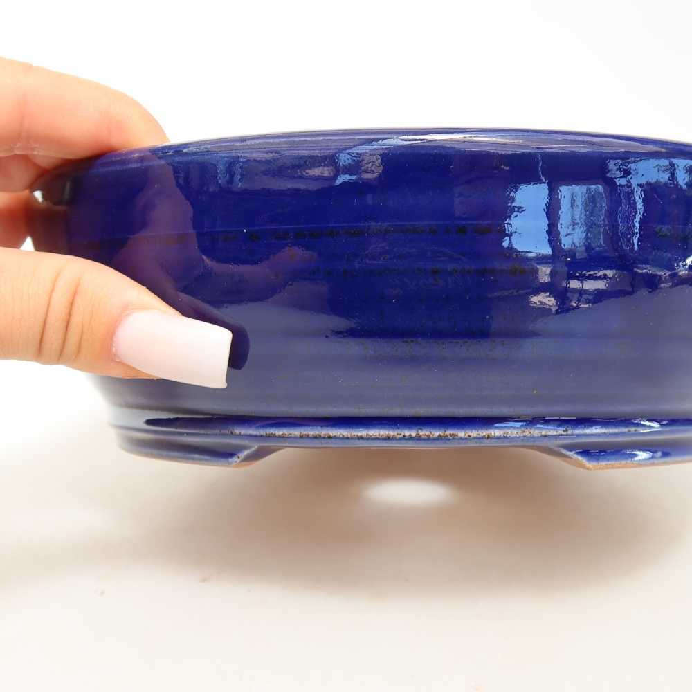 Ciotola bonsai in ceramica 19 x 19 x 6 cm, colore blu