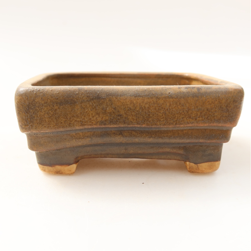 Ciotola per bonsai in ceramica 9,5 x 7,5 x 3,5 cm, marrone