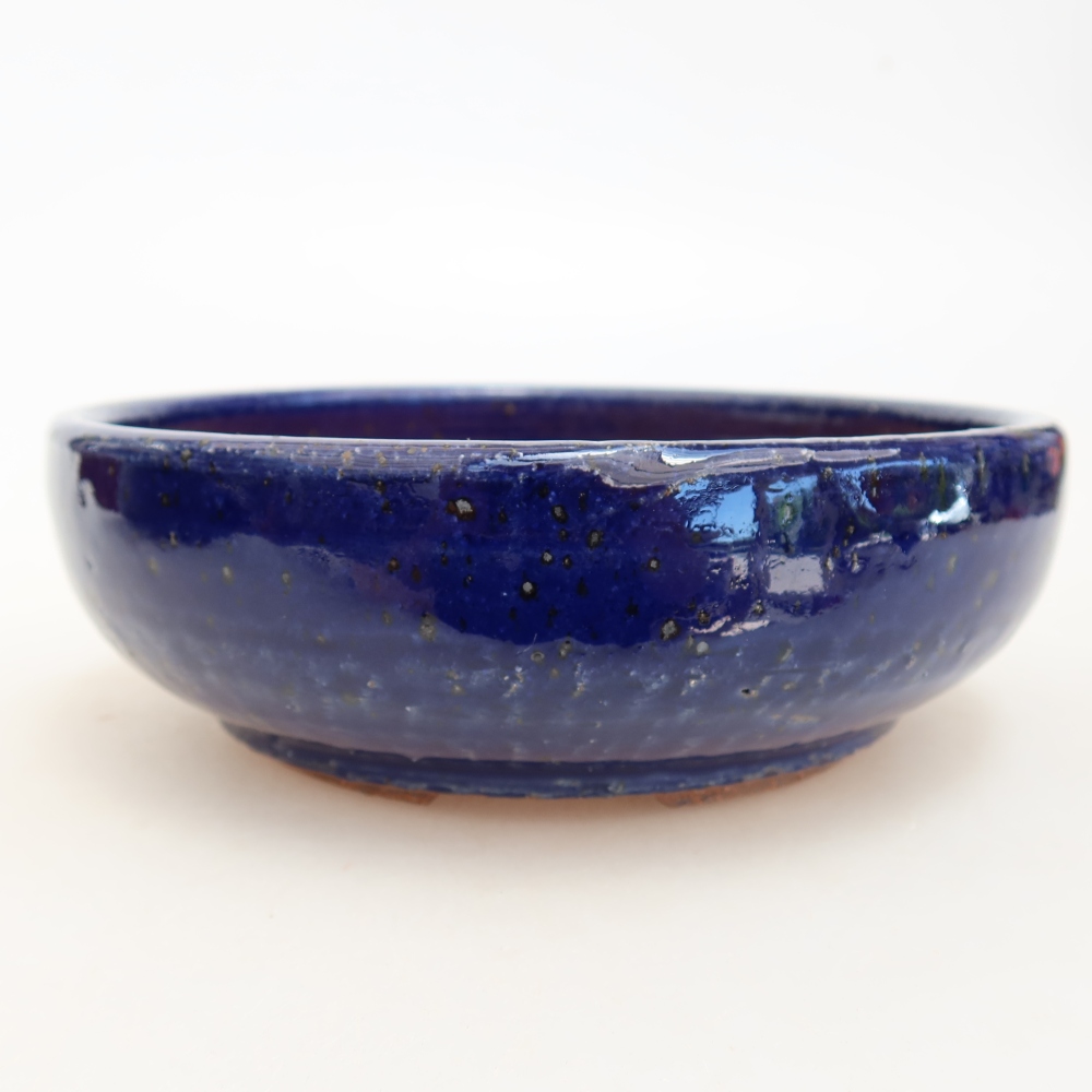 Vaso da bonsai in ceramica 15,5 x 15,5 x 5 cm, colore blu