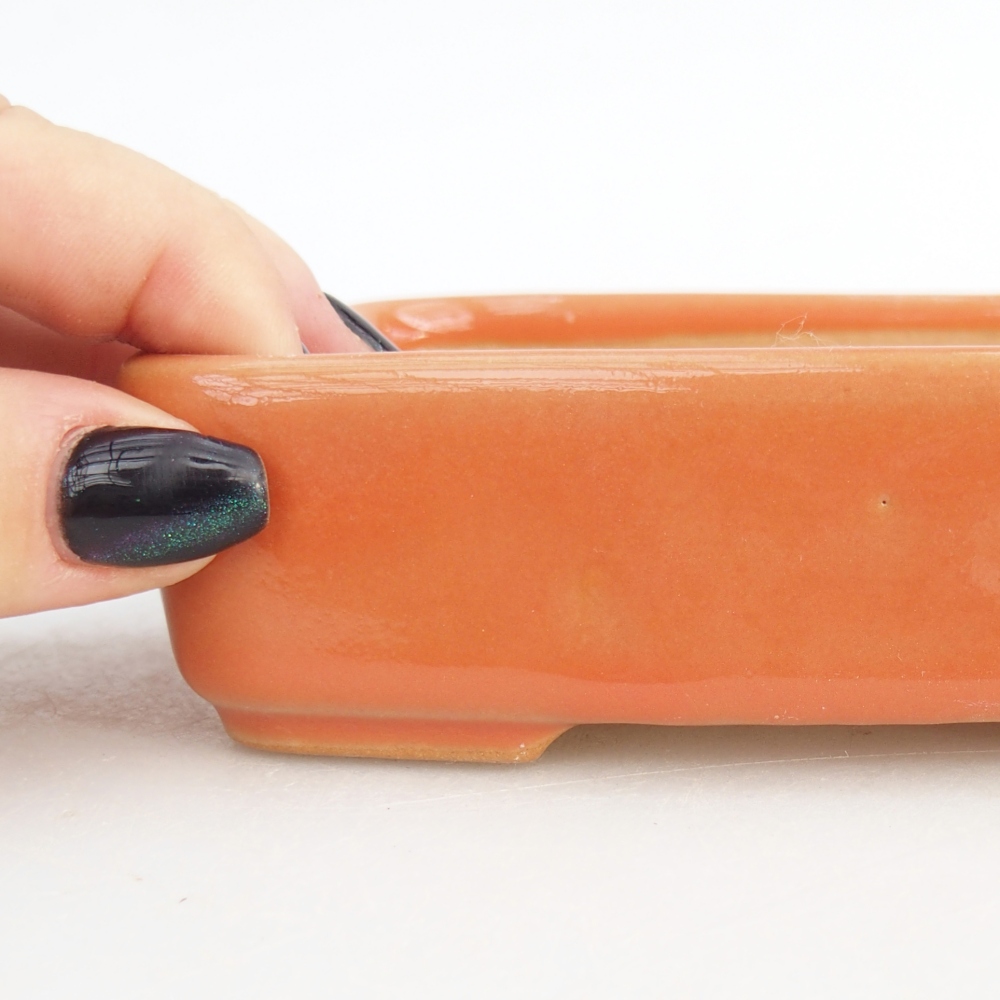 Ciotola per bonsai in ceramica 12,5 x 9,5 x 3,5 cm, arancione