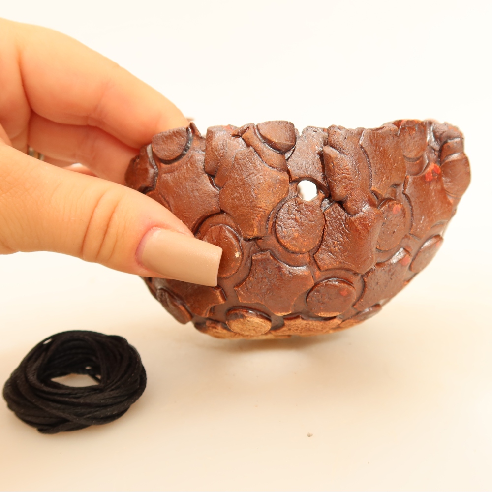 Contenitore in ceramica per Kokedama 10 x 10 x 8 cm, colore marrone