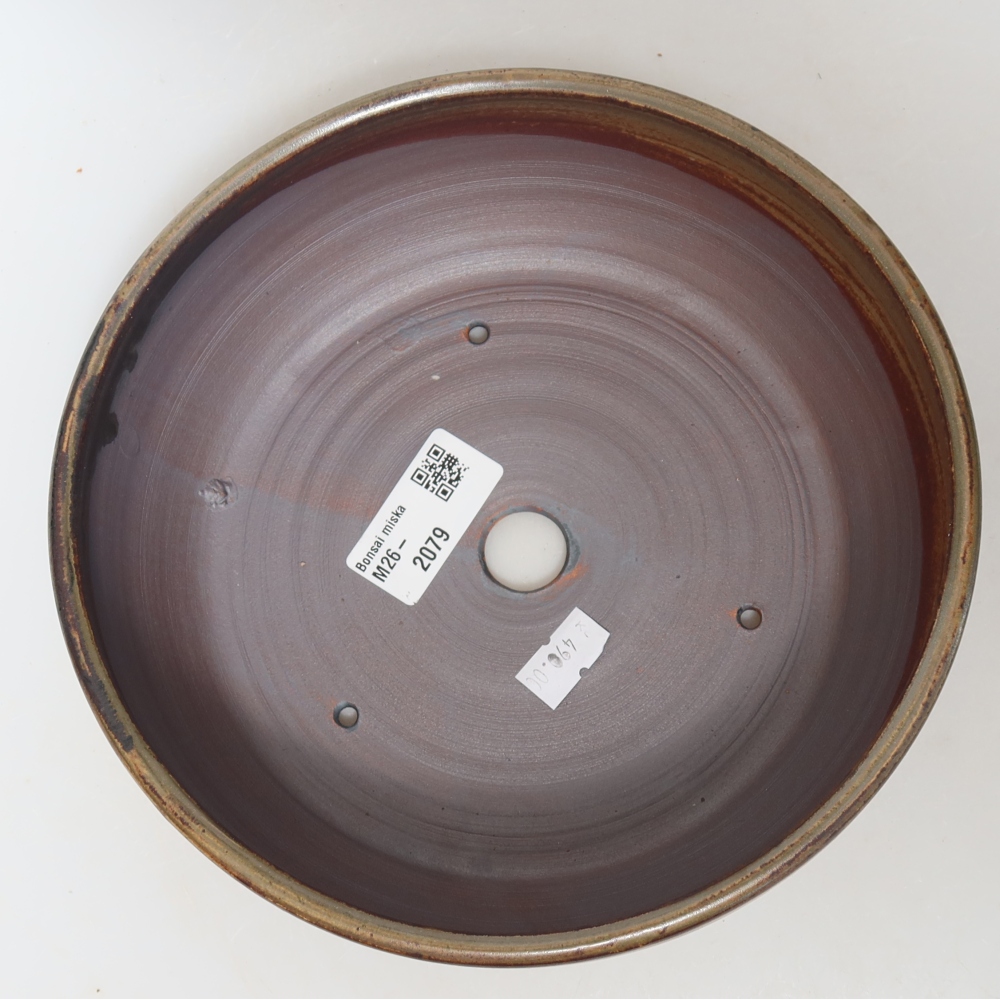 Vaso da bonsai in ceramica 19 x 19 x 6 cm, colore marrone