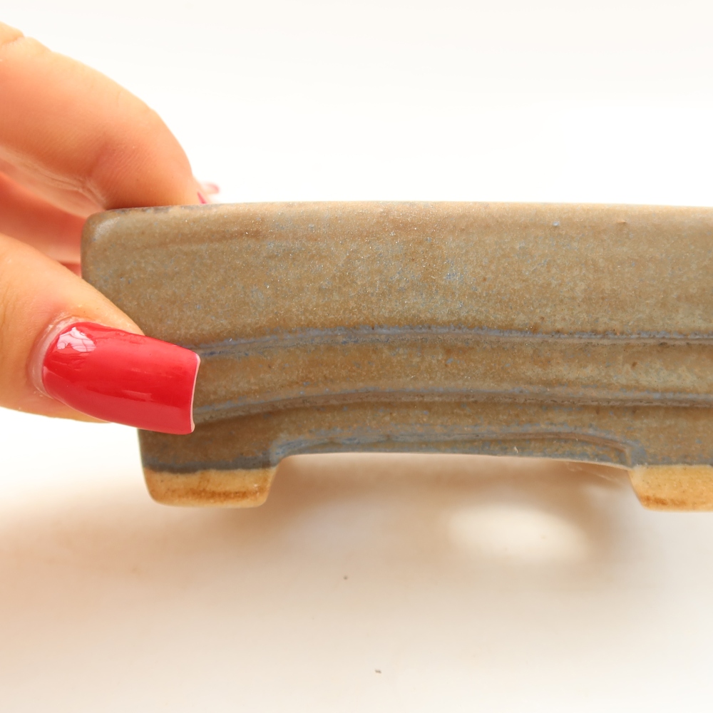Ciotola bonsai in ceramica 9,5 x 7,5 x 3,5 cm, colore blu