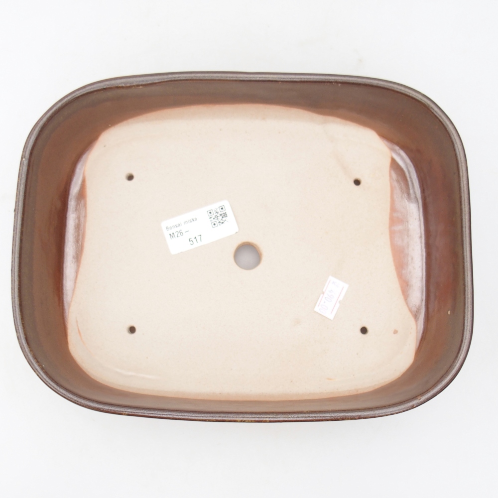 Ciotola per bonsai in ceramica 22,5 x 17 x 6 cm, marrone