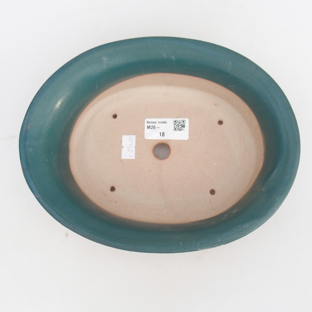Ciotola bonsai in ceramica 22,5 x 18,5 x 7 cm, colore blu