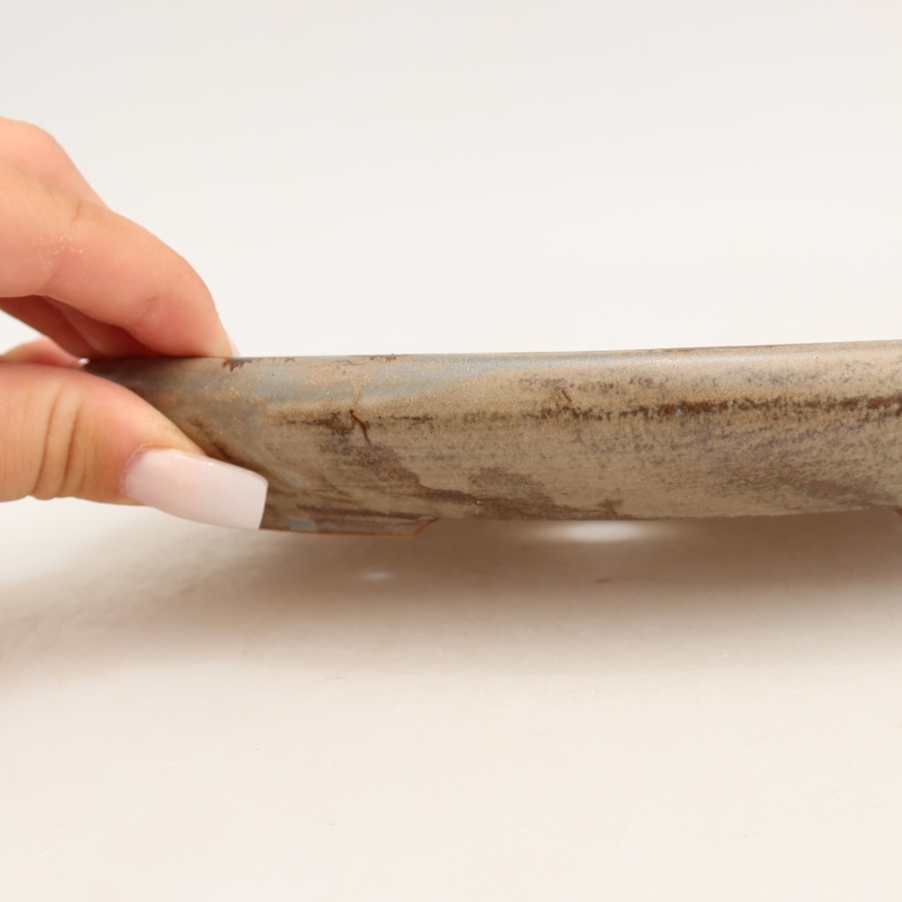 Ciotola per bonsai in ceramica 22,5 x 16,5 x 3 cm, marrone