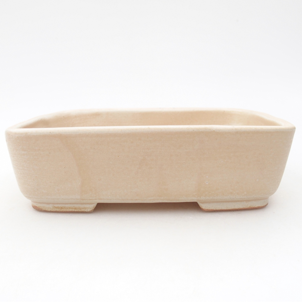 Ciotola per bonsai in ceramica 15 x 12 x 4,5 cm, colore beige