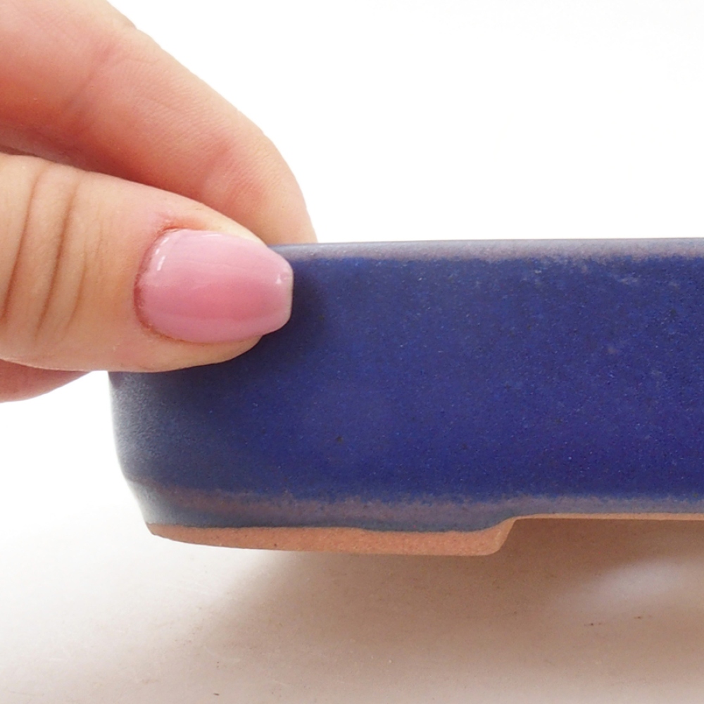 Ciotola bonsai in ceramica 16 x 11 x 3,5 cm, colore blu