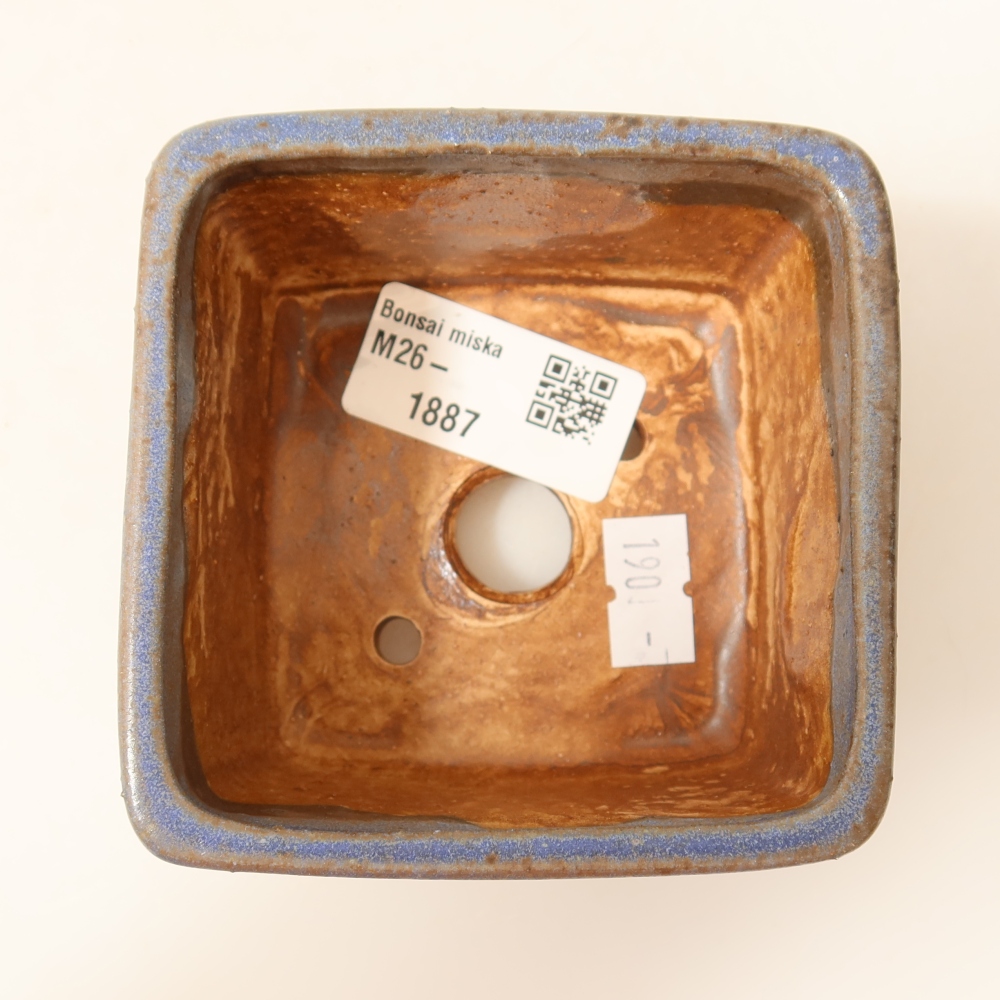 Ciotola bonsai in ceramica 8,5 x 8,5 x 5,5 cm, colore blu
