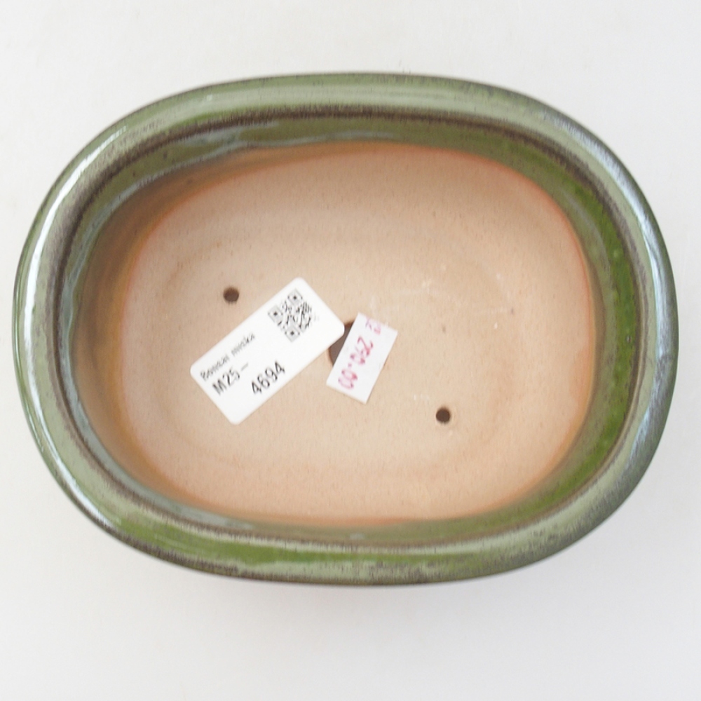 Ciotola per bonsai in ceramica 15,5 x 12 x 5,5 cm, verde