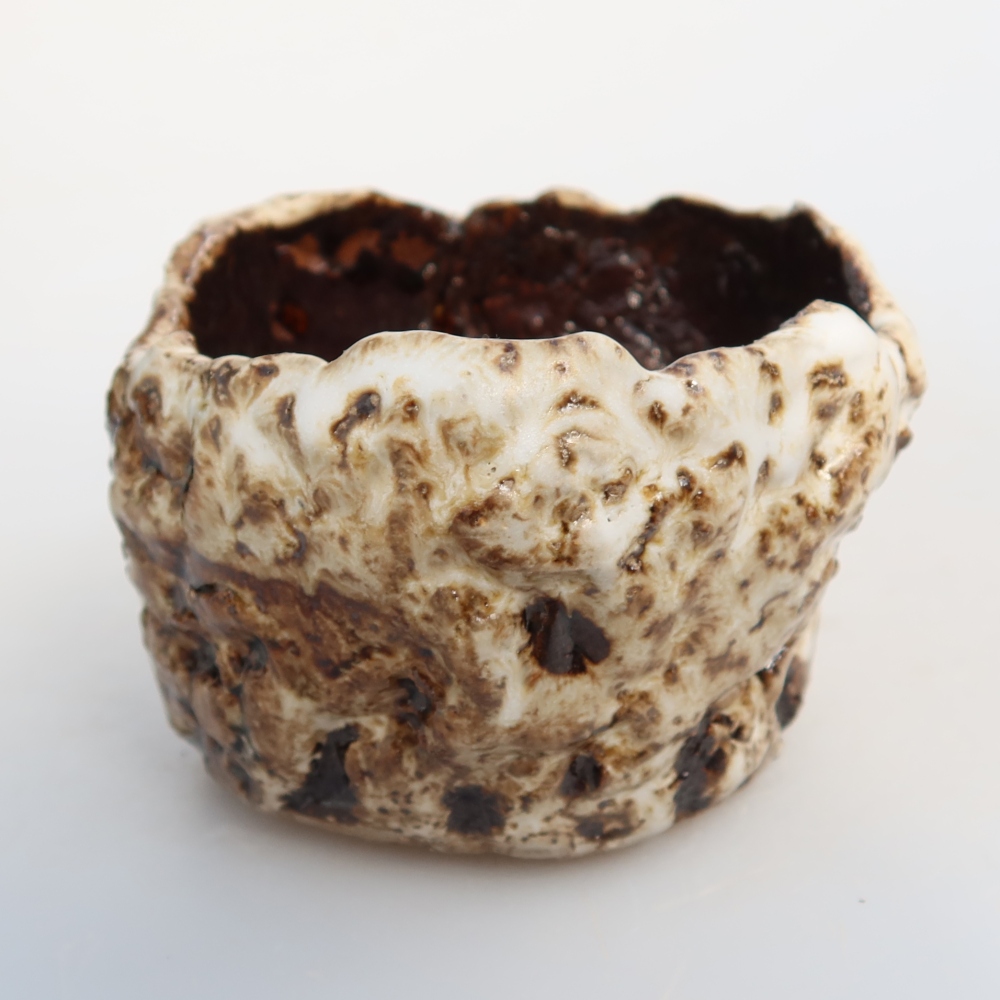 Guscio in ceramica  7,5 x 7,5 x 5 cm, colore bianco-marrone