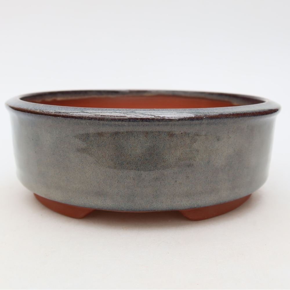 Vaso per bonsai in ceramica 15,5 x 15,5 x 5 cm, colore grigio