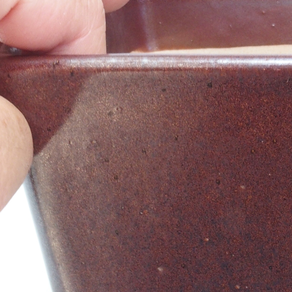 Ciotola per bonsai in ceramica 13,5 x 13,5 x 13,5 cm, marrone