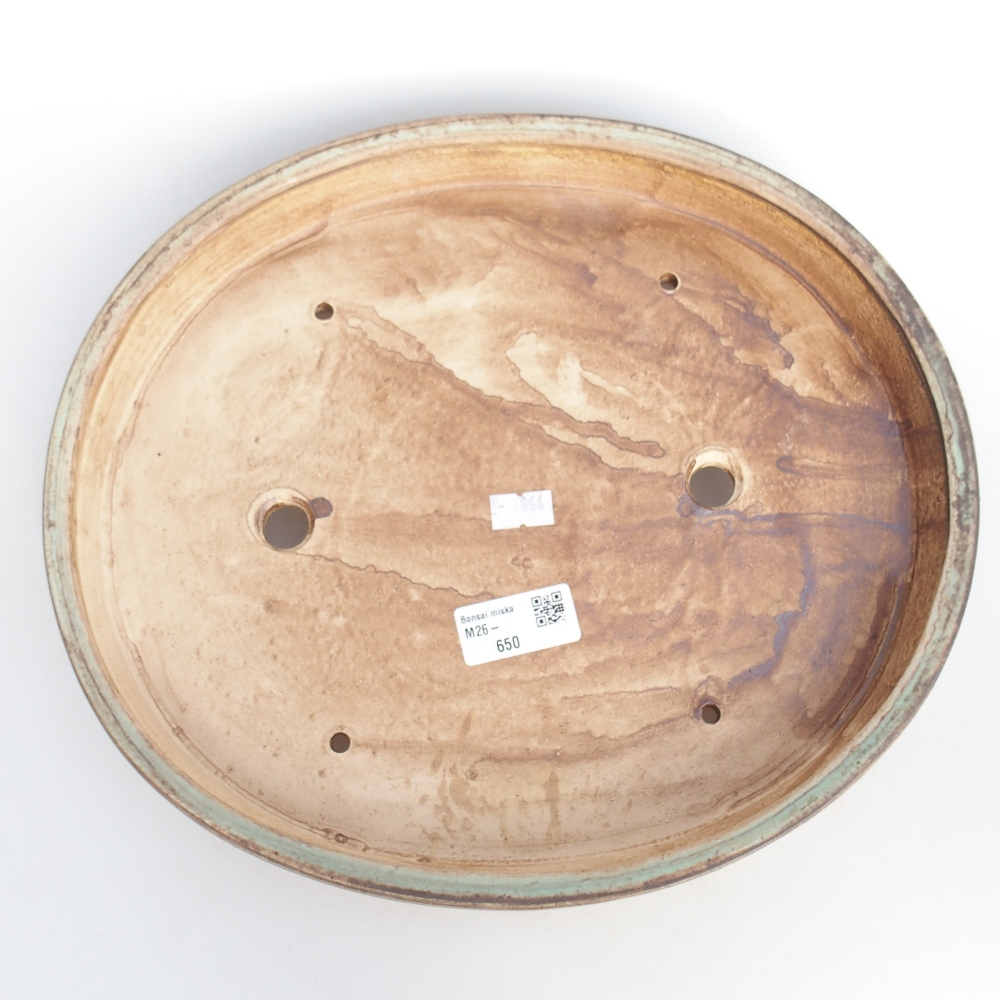 Ciotola bonsai in ceramica 31 x 27 x 4,5 cm, verde