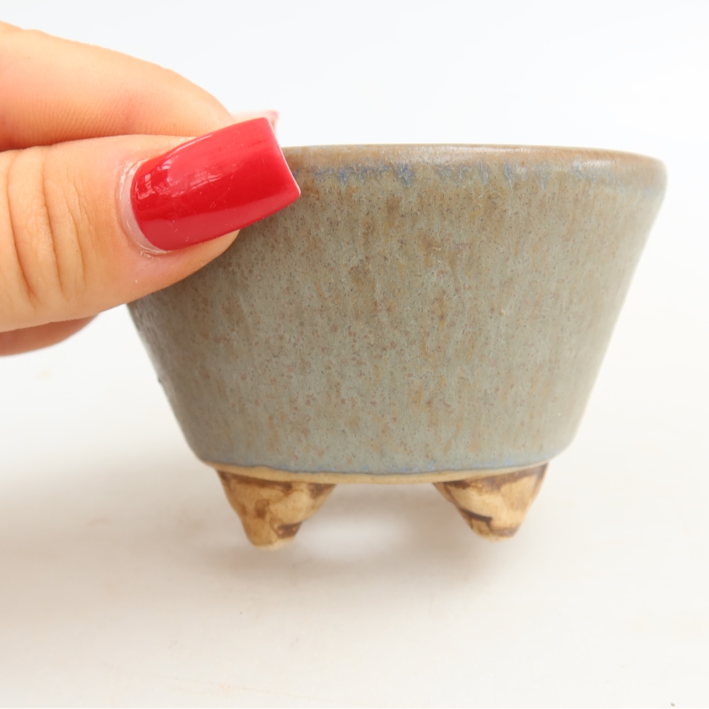 Ciotola bonsai in ceramica 8,5 x 8,5 x 5 cm, colore blu
