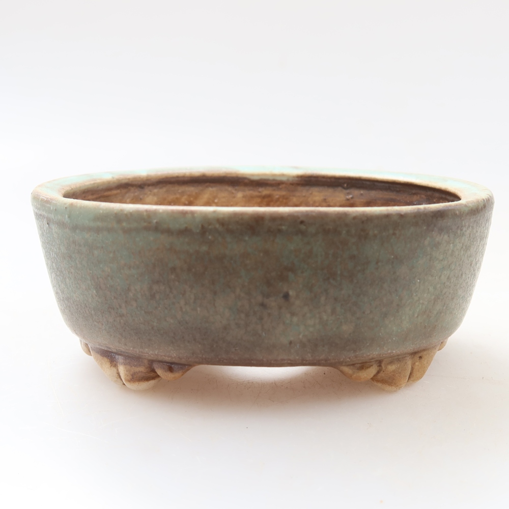 Ciotola per bonsai in ceramica 9,5 x 8 x 4 cm, verde