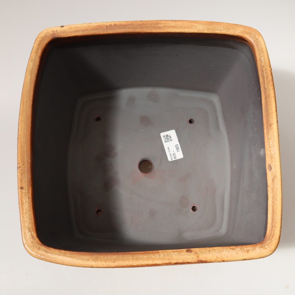 Vaso da bonsai in ceramica 26,5 x 26,5 x 15,5 cm, colore marrone