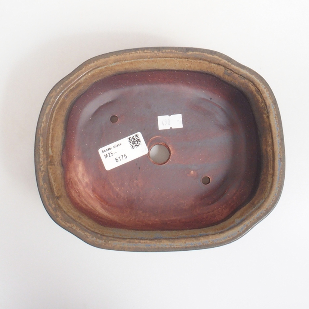 Ciotola per bonsai in ceramica 10 x 8,5 x 4 cm, marrone