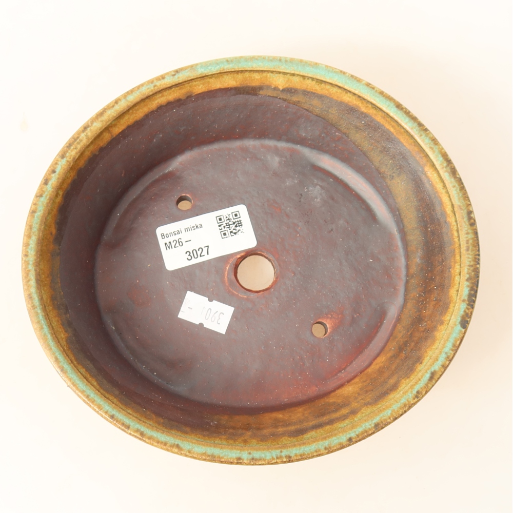 Vaso da bonsai in ceramica 17,5 x 16,5 x 4,5 cm, colore verde