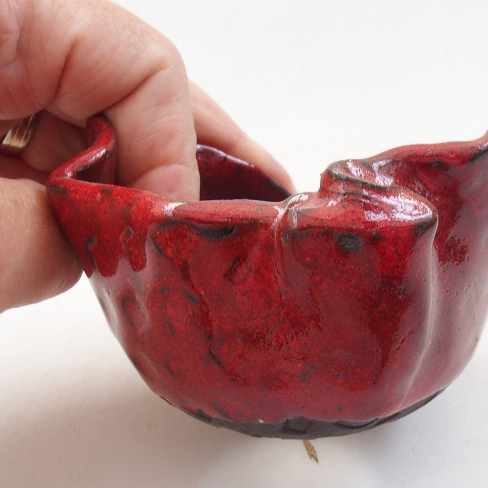 Guscio in ceramica 8 x 7,5 x 6 cm , colore rosso
