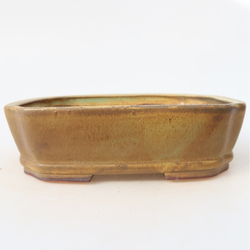 Ciotola per bonsai in ceramica 17,5 x 14,5 x 5 cm, verde