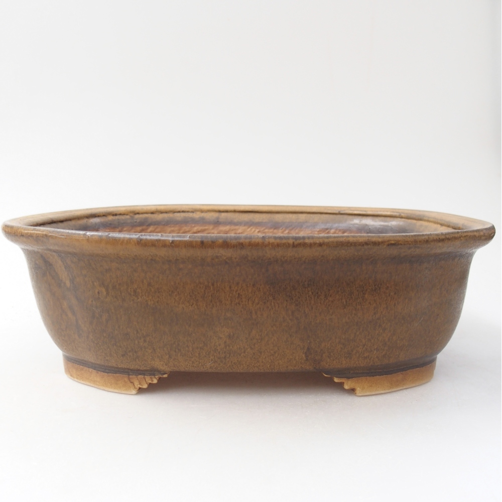 Ciotola per bonsai in ceramica 25 x 21 x 8 cm, marrone