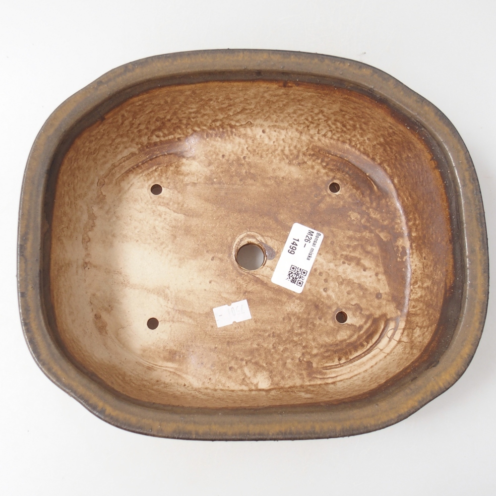 Ciotola per bonsai in ceramica 25 x 21 x 8 cm, marrone