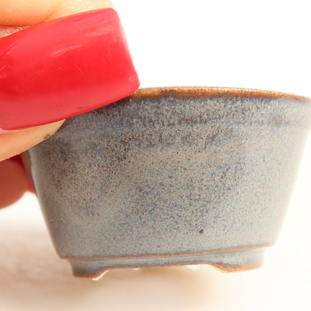Vaso da bonsai in ceramica 4,5 x 4,5 x 2,5 cm, colore grigio