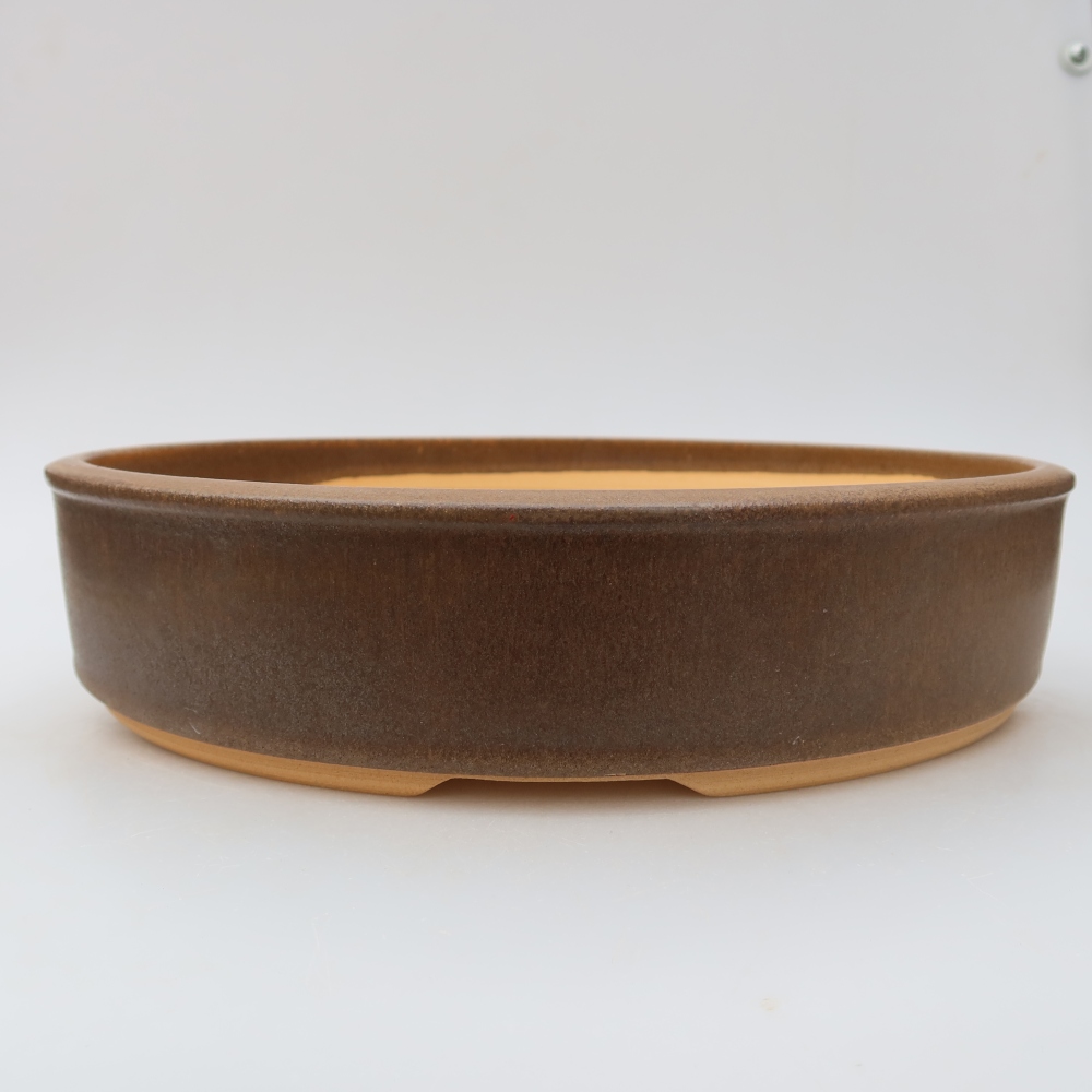 Vaso per bonsai in ceramica 29 x 29 x 6,5 cm, colore marrone