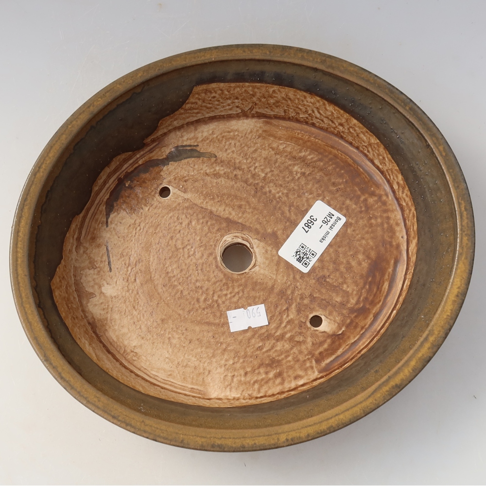 Vaso da bonsai in ceramica 24 x 21,5 x 5,5 cm, colore marrone