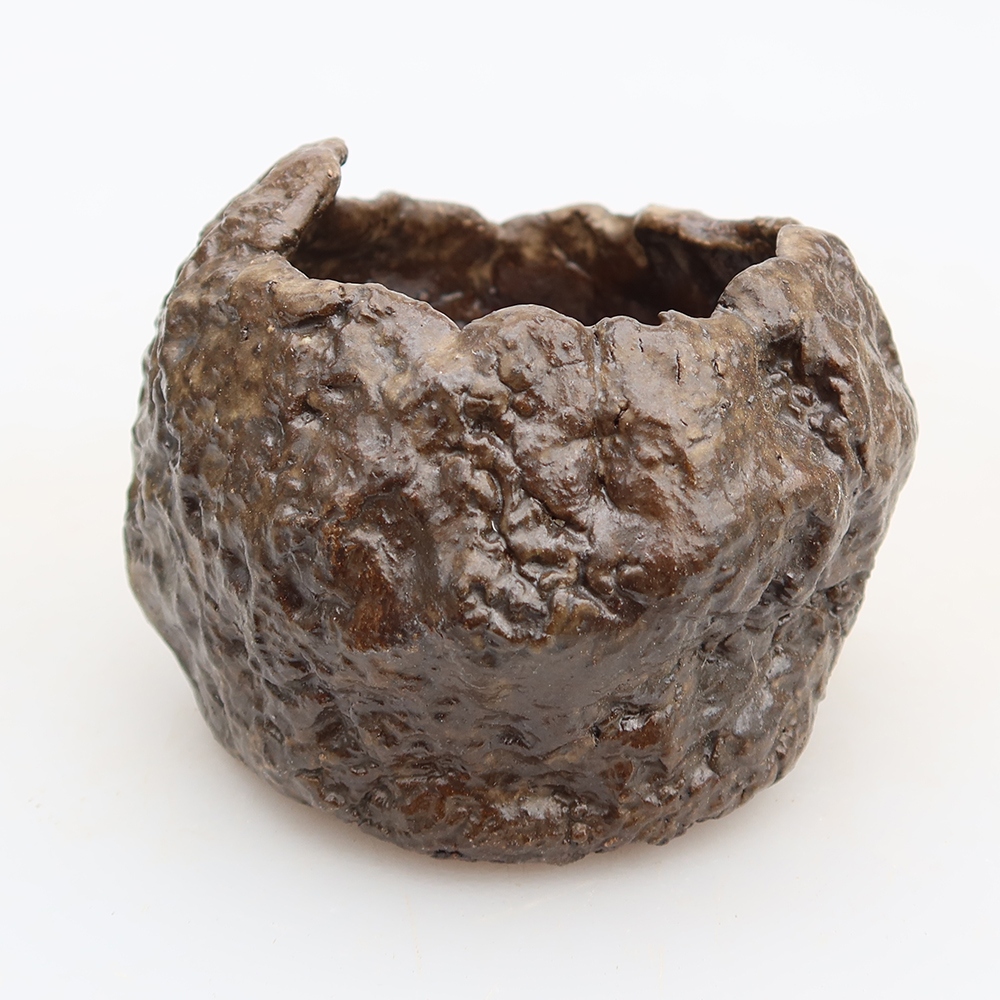 Guscio in ceramica  6 x 4,5 x 6 cm, colore marrone