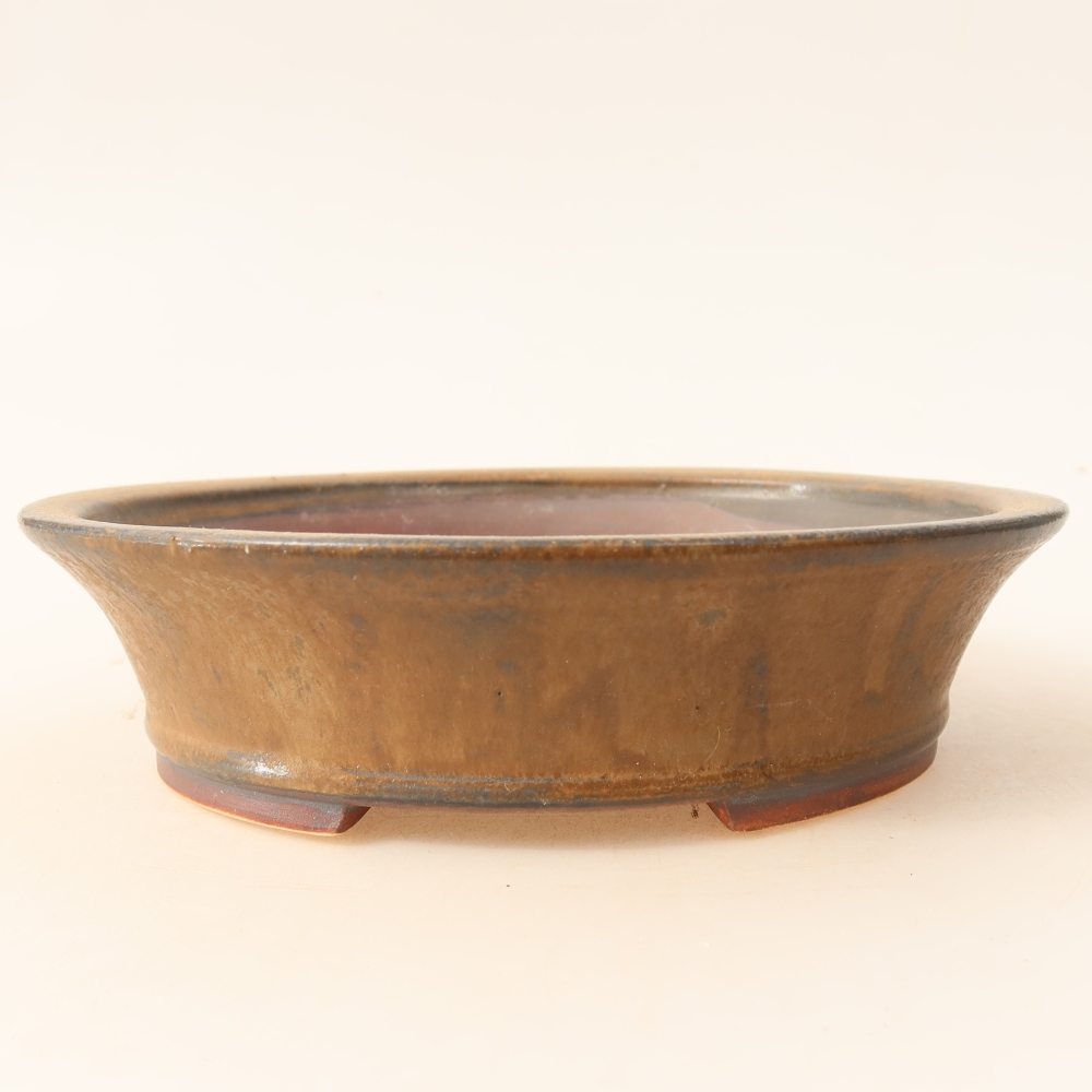 Vaso da bonsai in ceramica 17,5 x 16,5 x 4,5 cm, colore marrone