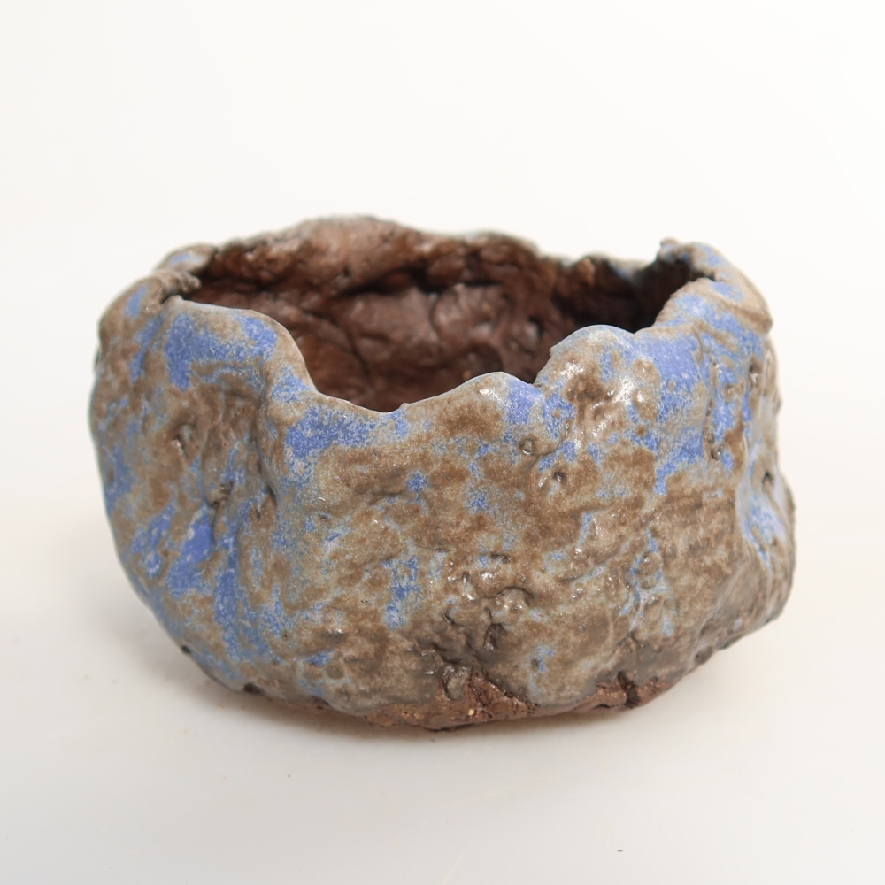 Guscio in ceramica  7 x 7 x 5 cm, colore blu-marrone