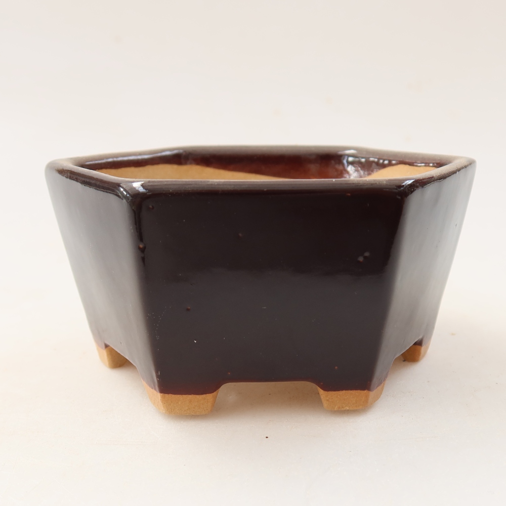 Ciotola per bonsai in ceramica 10 x 9 x 5 cm, marrone