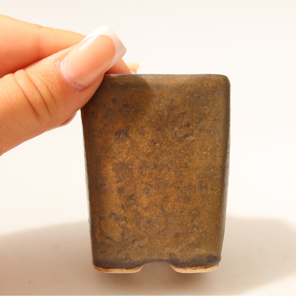 Ciotola per bonsai in ceramica 5 x 5 x 6,5 cm, marrone