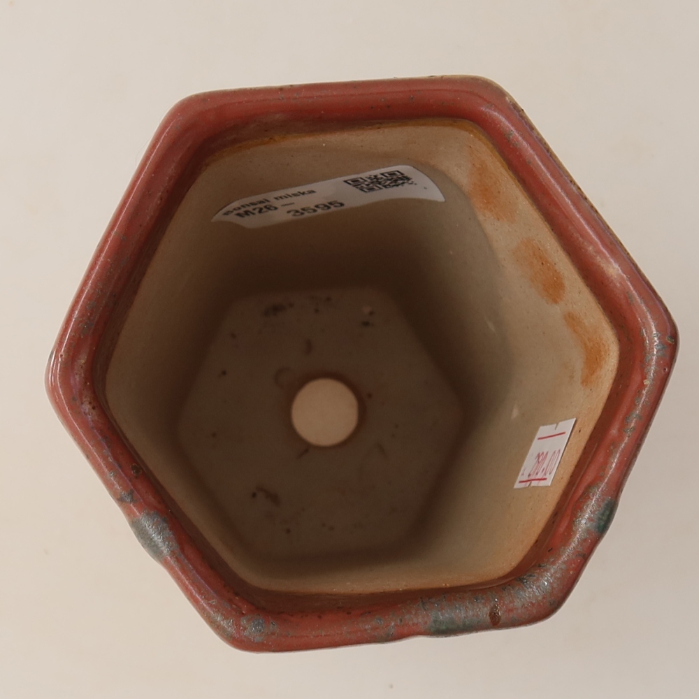 Vaso da bonsai in ceramica 9,5 x 8,5 x 14,5 cm, colore rosa