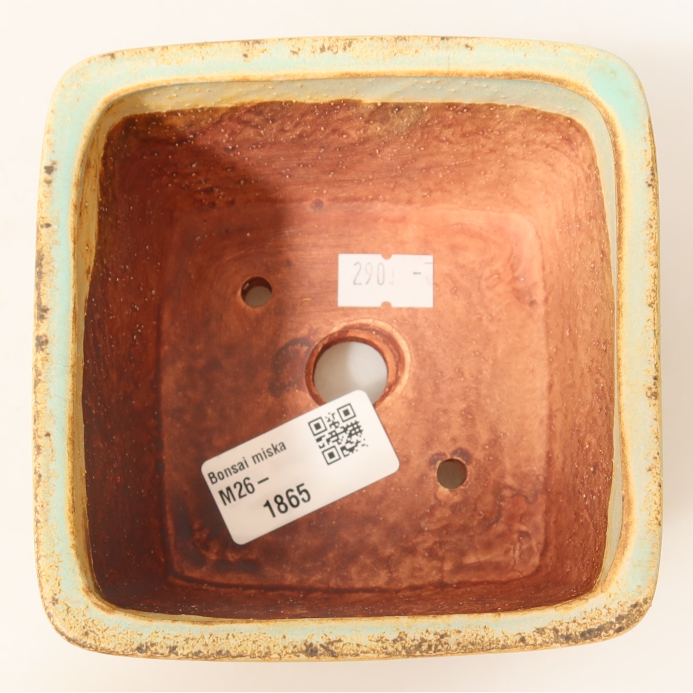 Vaso da bonsai in ceramica 10,5 x 10,5 x 7 cm, colore verde