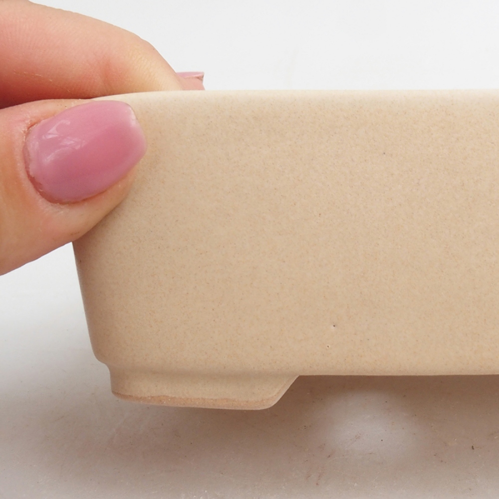 Ciotola per bonsai in ceramica 10,5 x 9 x 4,5 cm, colore beige