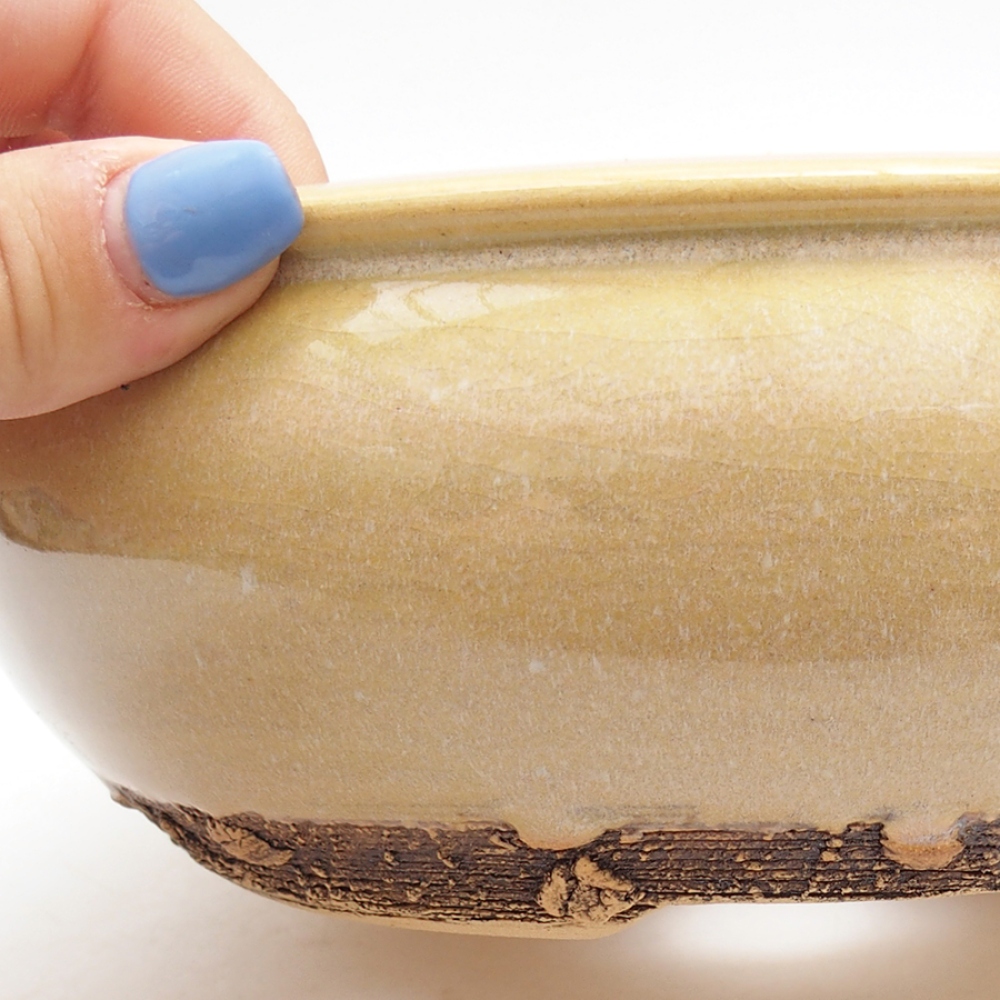 Ciotola per bonsai in ceramica 18,5 x 18,5 x 6,5 cm, verde