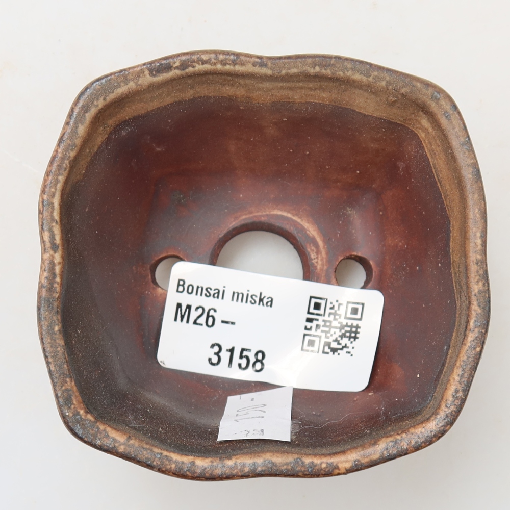 Vaso per bonsai in ceramica 7 x 7 x 3,5 cm, colore rosa