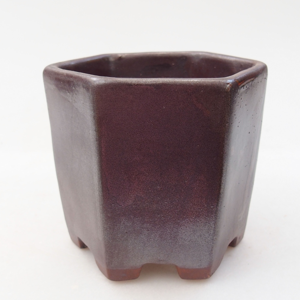 Ciotola bonsai in ceramica 9 x 8 x 8 cm, colore metallo