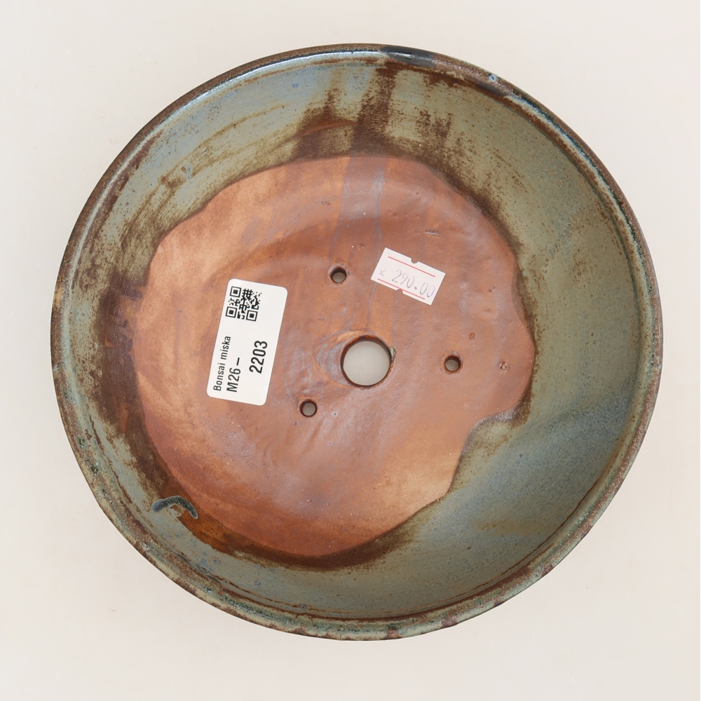 Ciotola per bonsai in ceramica 17,5 x 17,5 x 4,5 cm, marrone