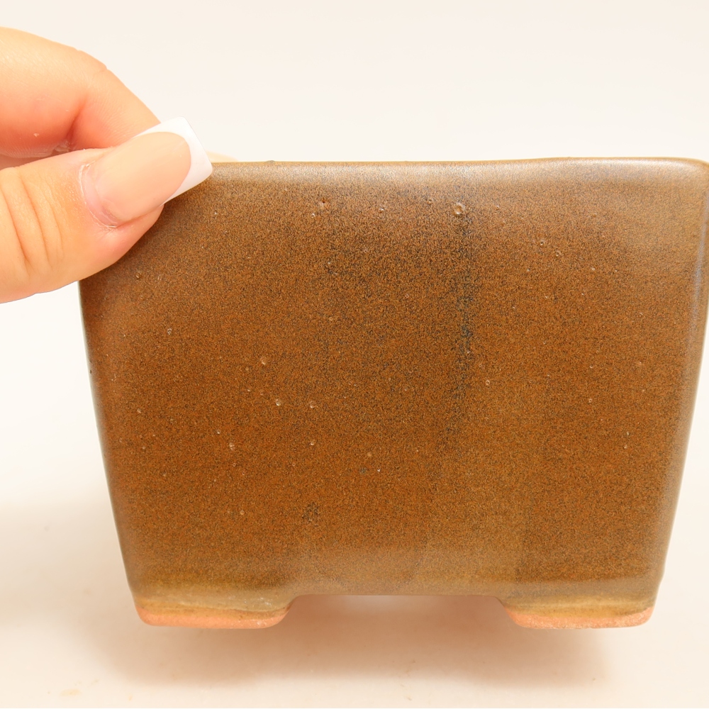 Ciotola bonsai in ceramica 11 x 11 x 8,5 cm, marrone
