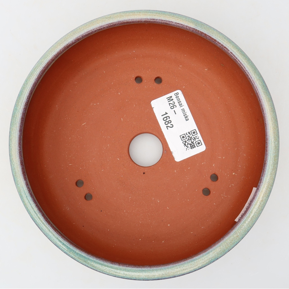 Vaso da bonsai in ceramica 14 x 14 x 4,5 cm, colore verde