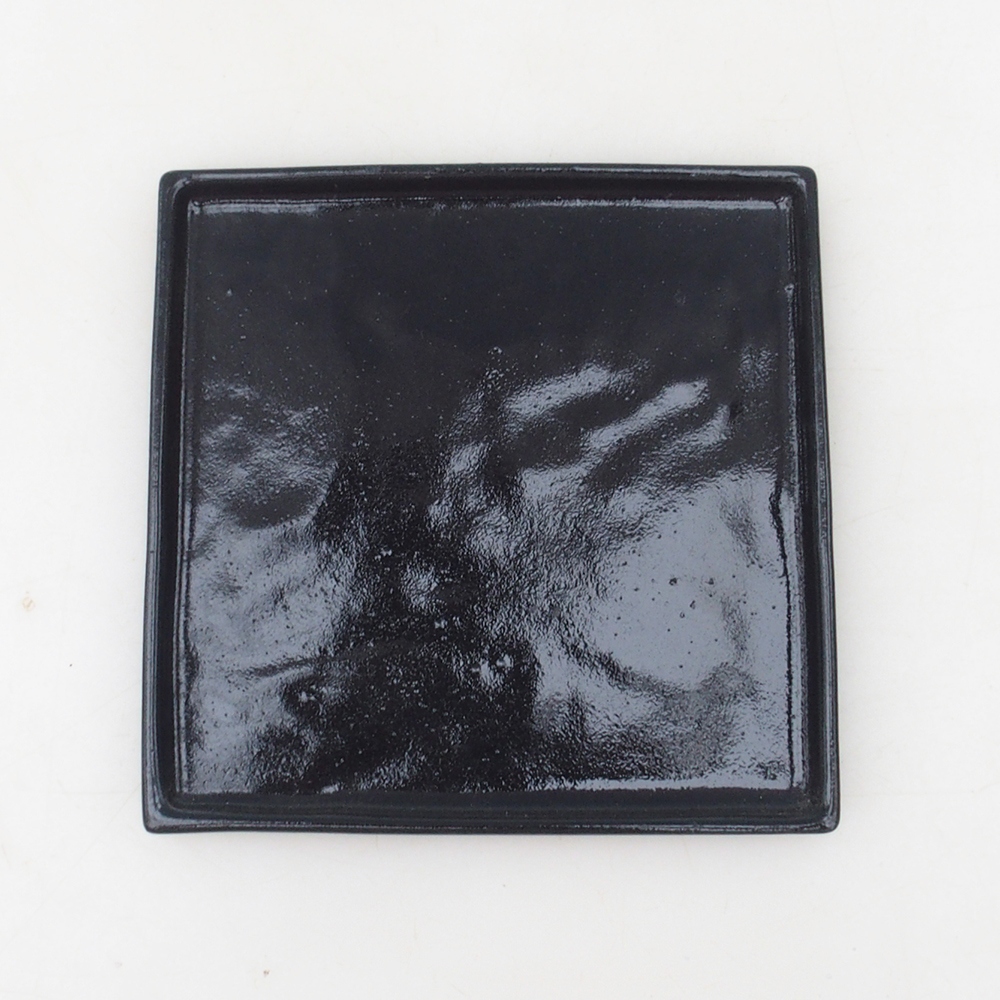 Ciotola per bonsai quadrata L - 14 x 14 x 1 cm - nera